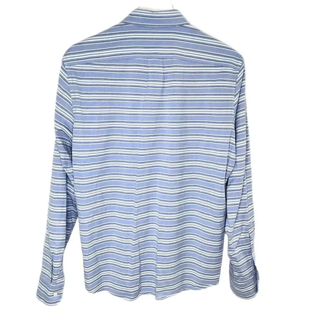 Mens J. Crew Slim Fit Striped Oxford Dress Shirt Sz M